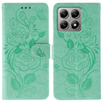 For Xiaomi 14T Pro Case Wallet Stand Imprinted Rose Butterfly PU Leather Phone Cover
