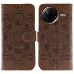 Xiaomi Poco F7 Pro 5G / Redmi K80 5G-skal PU-läder med mandala-präglad design, plånboksfodral och handledsrem