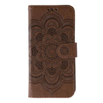 Xiaomi Poco F7 Pro 5G / Redmi K80 5G-skal PU-läder med mandala-präglad design, plånboksfodral och handledsrem