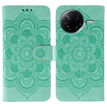 Xiaomi Poco F7 Pro 5G / Redmi K80 5G-skal PU-läder med mandala-präglad design, plånboksfodral och handledsrem
