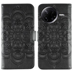 Xiaomi Poco F7 Pro 5G / Redmi K80 5G-skal PU-läder med mandala-präglad design, plånboksfodral och handledsrem