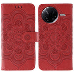 Xiaomi Poco F7 Pro 5G / Redmi K80 5G-skal PU-läder med mandala-präglad design, plånboksfodral och handledsrem