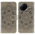 Xiaomi Poco F7 Pro 5G / Redmi K80 5G-skal PU-läder med mandala-präglad design, plånboksfodral och handledsrem
