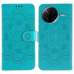 Xiaomi Poco F7 Pro 5G / Redmi K80 5G-skal PU-läder med mandala-präglad design, plånboksfodral och handledsrem