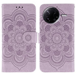 Xiaomi Poco F7 Pro 5G / Redmi K80 5G-skal PU-läder med mandala-präglad design, plånboksfodral och handledsrem