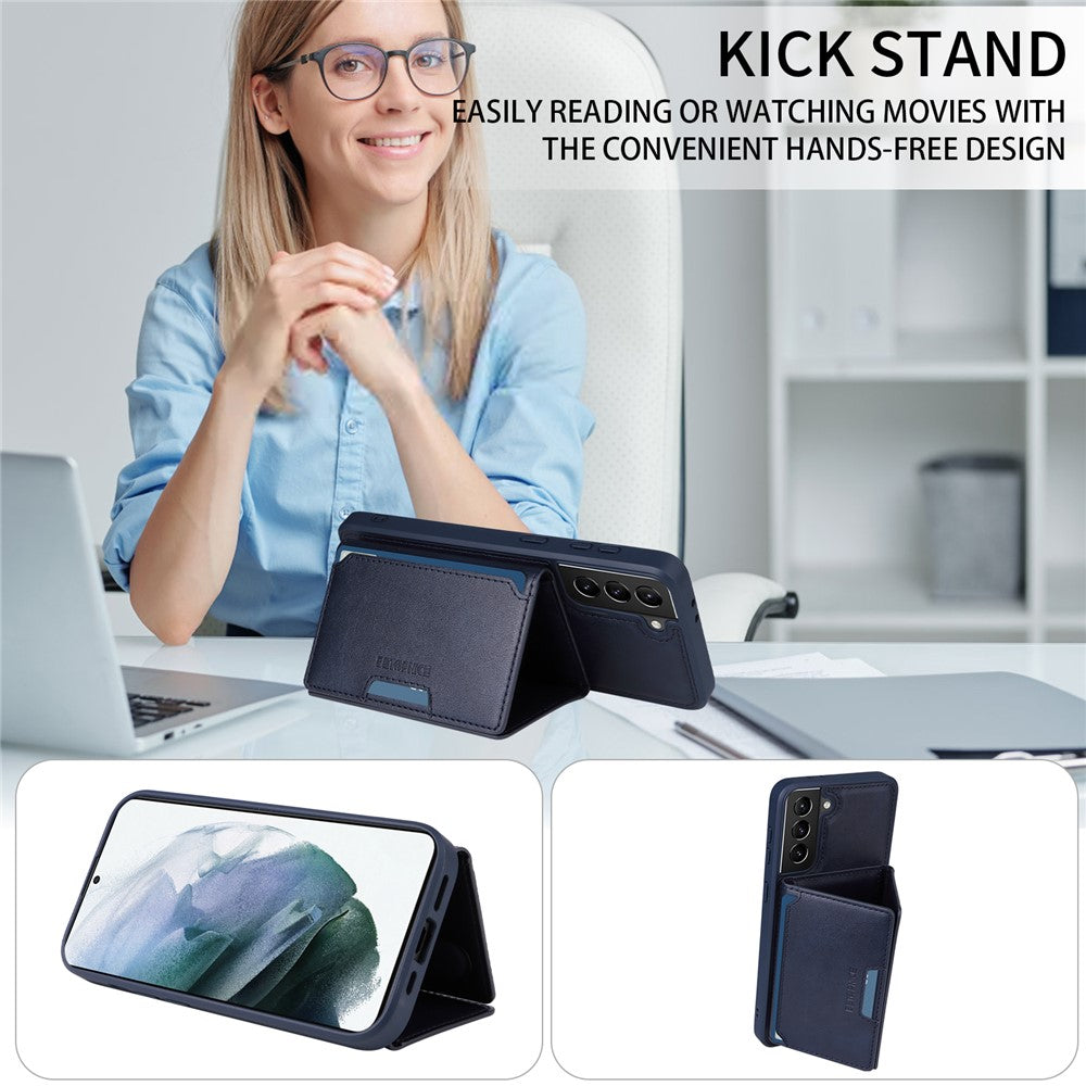 BETOPNICE For Samsung Galaxy S21+ 5G Magnetic Case  Leather Phone Cover Kickstand with Detachable Card Bag