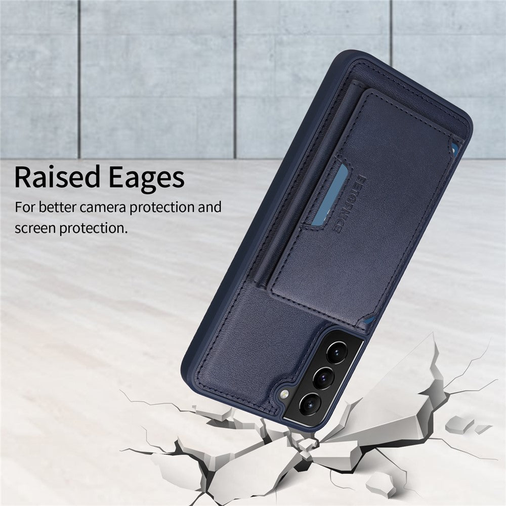 BETOPNICE For Samsung Galaxy S21+ 5G Magnetic Case  Leather Phone Cover Kickstand with Detachable Card Bag