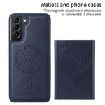 BETOPNICE For Samsung Galaxy S21+ 5G Magnetic Case  Leather Phone Cover Kickstand with Detachable Card Bag