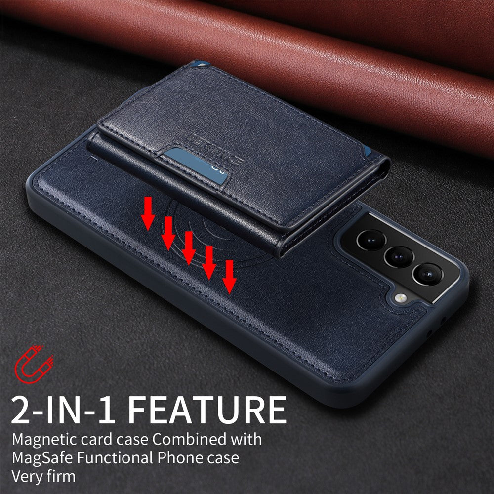 BETOPNICE For Samsung Galaxy S21+ 5G Magnetic Case  Leather Phone Cover Kickstand with Detachable Card Bag