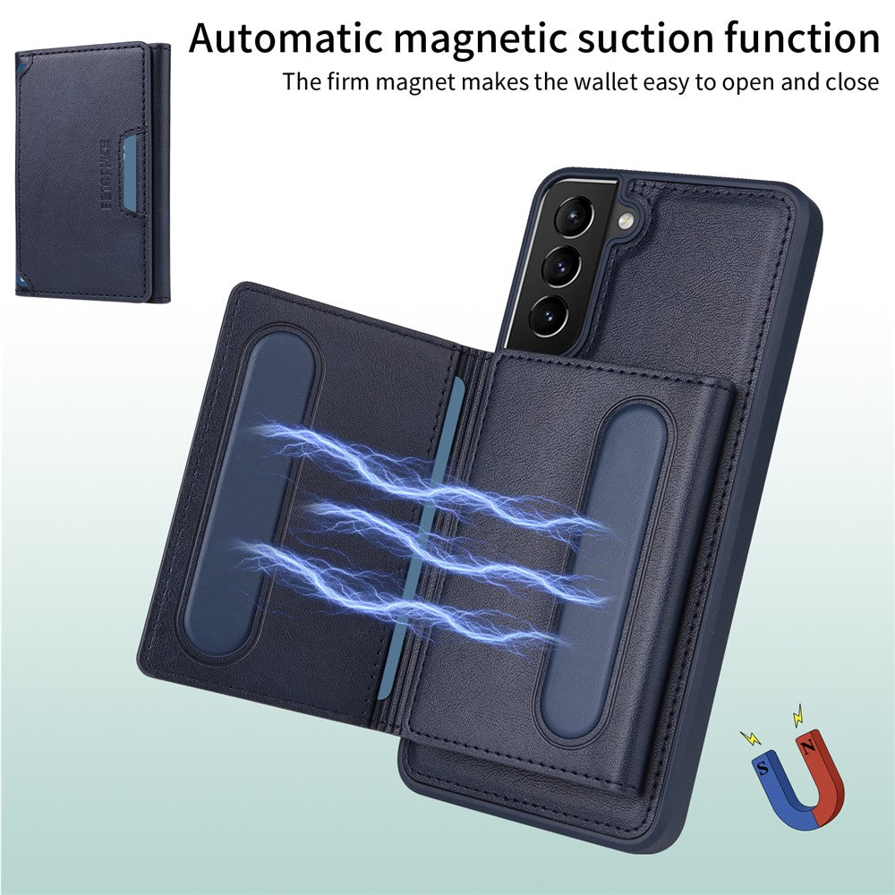BETOPNICE For Samsung Galaxy S21+ 5G Magnetic Case  Leather Phone Cover Kickstand with Detachable Card Bag