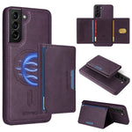 BETOPNICE For Samsung Galaxy S21+ 5G Magnetic Case  Leather Phone Cover Kickstand with Detachable Card Bag