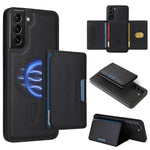 BETOPNICE For Samsung Galaxy S21+ 5G Magnetic Case  Leather Phone Cover Kickstand with Detachable Card Bag