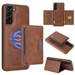 BETOPNICE For Samsung Galaxy S21+ 5G Magnetic Case  Leather Phone Cover Kickstand with Detachable Card Bag