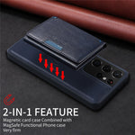 BETOPNICE For Samsung Galaxy S21 Ultra 5G Magnetic Case  Leather Phone Cover Kickstand with Detachable Card Bag