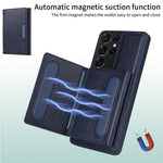 BETOPNICE For Samsung Galaxy S21 Ultra 5G Magnetic Case  Leather Phone Cover Kickstand with Detachable Card Bag