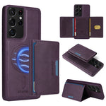 BETOPNICE For Samsung Galaxy S21 Ultra 5G Magnetic Case  Leather Phone Cover Kickstand with Detachable Card Bag
