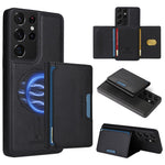 BETOPNICE For Samsung Galaxy S21 Ultra 5G Magnetic Case  Leather Phone Cover Kickstand with Detachable Card Bag
