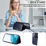 BETOPNICE magnetisk lædercover til Samsung Galaxy S22 5G med stativ og aftagelig kortholder