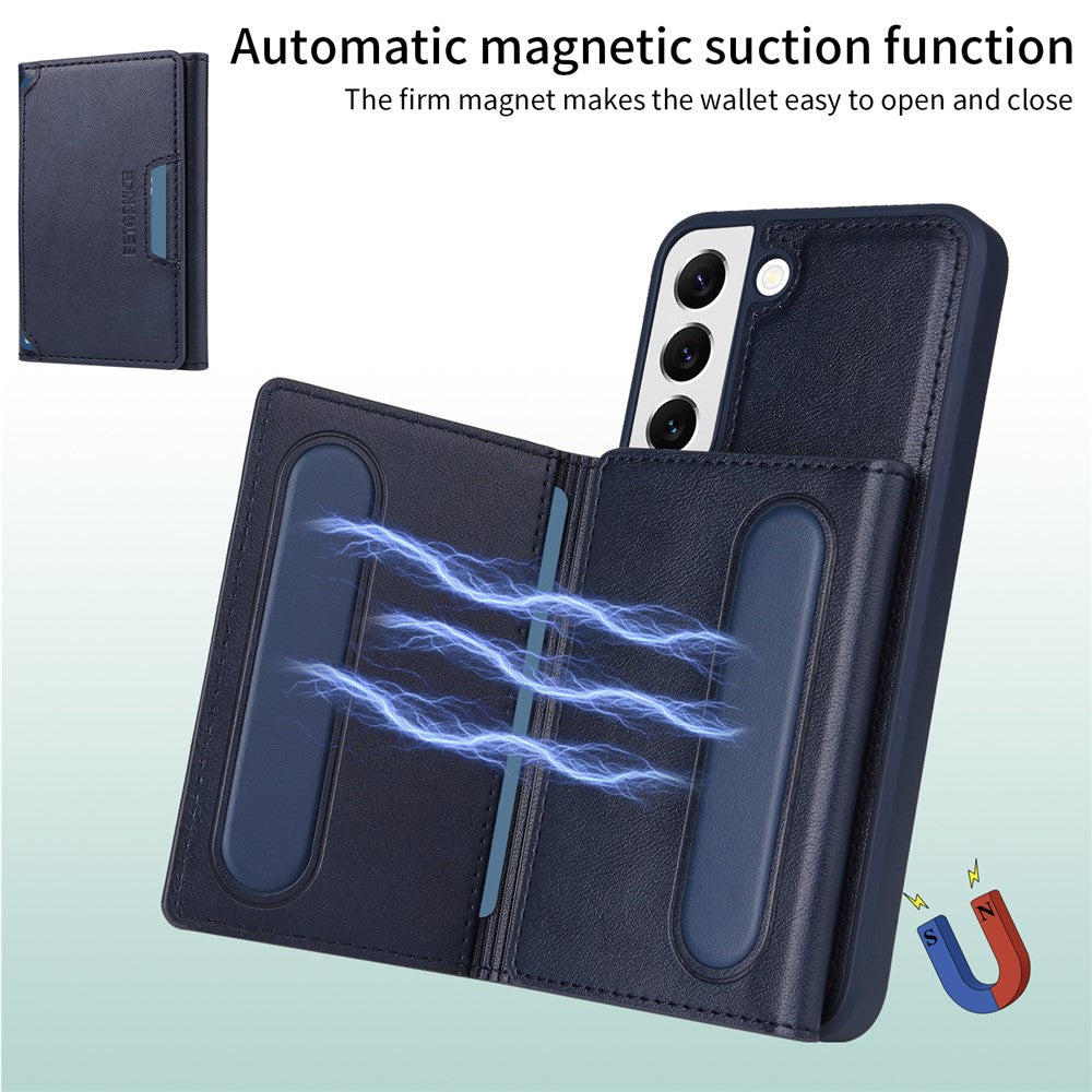 BETOPNICE magnetisk lædercover til Samsung Galaxy S22 5G med stativ og aftagelig kortholder