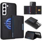BETOPNICE magnetisk lædercover til Samsung Galaxy S22 5G med stativ og aftagelig kortholder