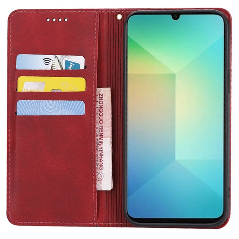 Samsung Galaxy A05 4G Plånboksfodral i kalvskinn med dold magnetisk stängning