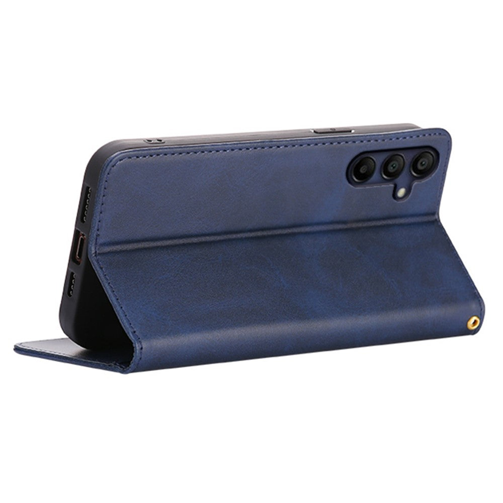 Til Samsung Galaxy A06s Etui Pung Kalvetekstur Læder Telefoncover med Skjult Magnetisk Lukning