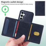 BETOPNICE Magnetiskt Läderskal För Samsung Galaxy S23 FE, Stativ Med Avtagbar Korthållare
