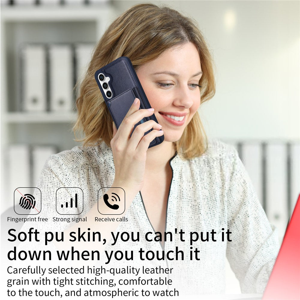 BETOPNICE Magnetiskt Läderskal För Samsung Galaxy S23 FE, Stativ Med Avtagbar Korthållare