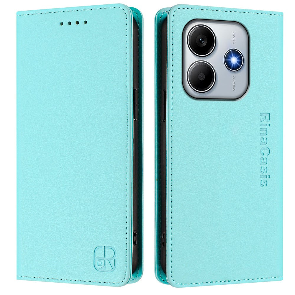 For Xiaomi Poco M7 Pro 5G Leather Case RINACASIS RC01 Phone Cover with RFID Blocking Wallet Stand