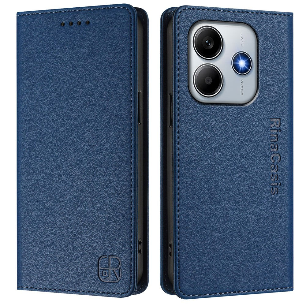 For Xiaomi Poco M7 Pro 5G Leather Case RINACASIS RC01 Phone Cover with RFID Blocking Wallet Stand