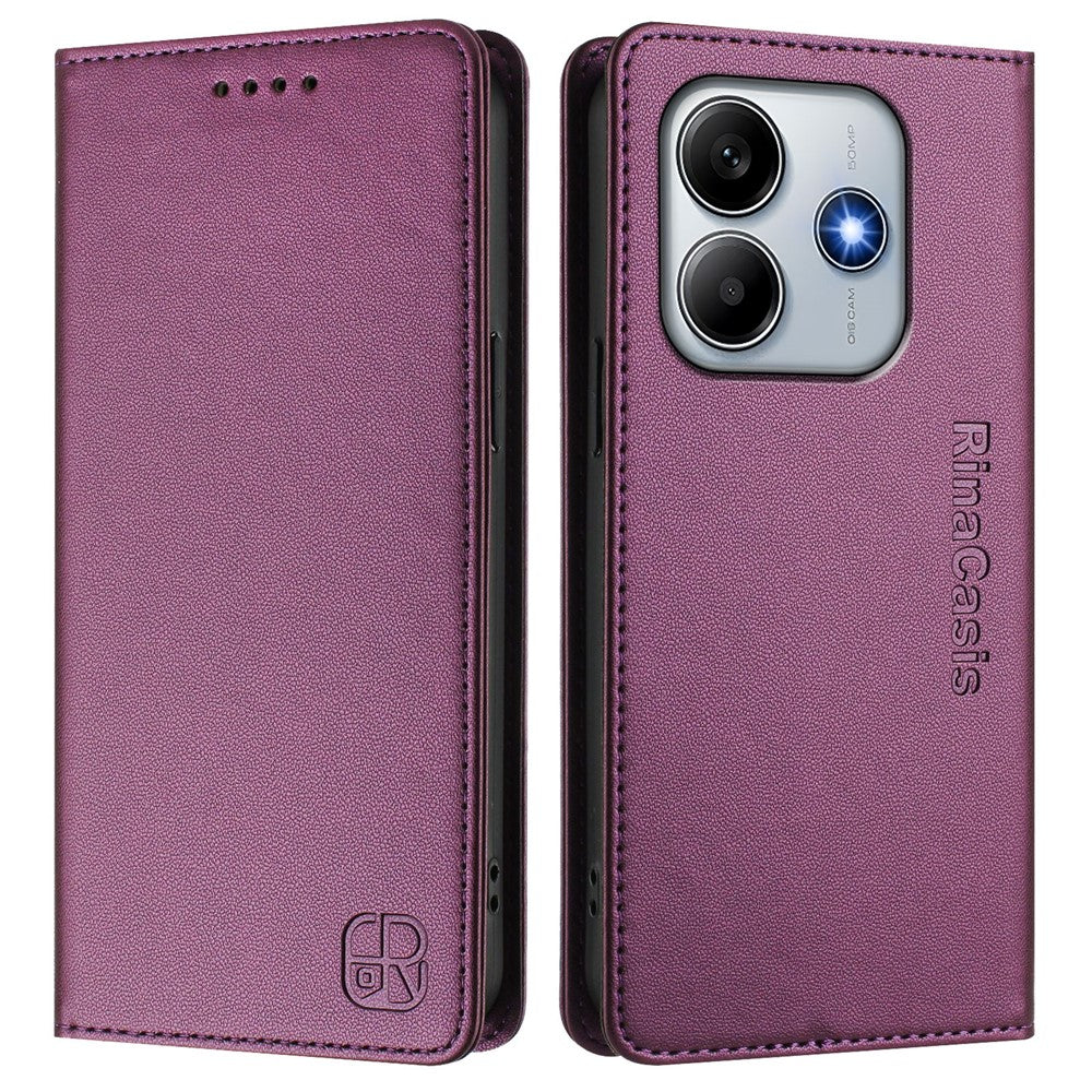 For Xiaomi Poco M7 Pro 5G Leather Case RINACASIS RC01 Phone Cover with RFID Blocking Wallet Stand