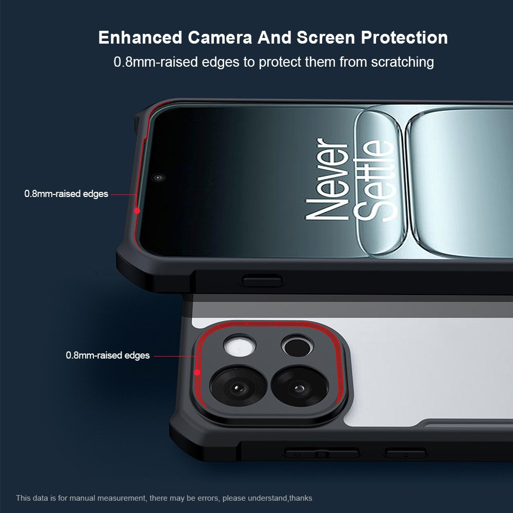 XUNDD til OnePlus 13T 5G-cover, skridsikkert TPU + akryl, gennemsigtig mobilbagside