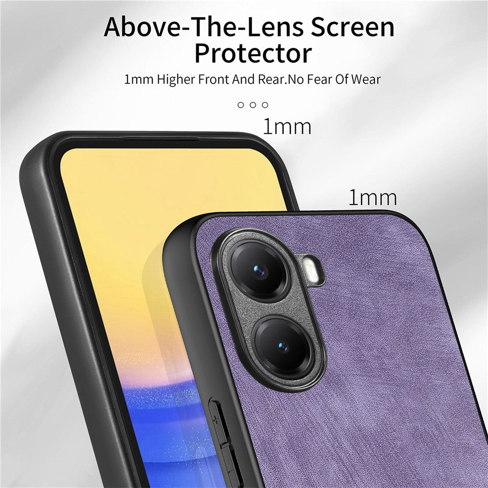 Xiaomi Poco X7 Pro 5G / Xiaomi Redmi Turbo 4 5G-skal, stötsäkert, smalt retro-läder, baksida