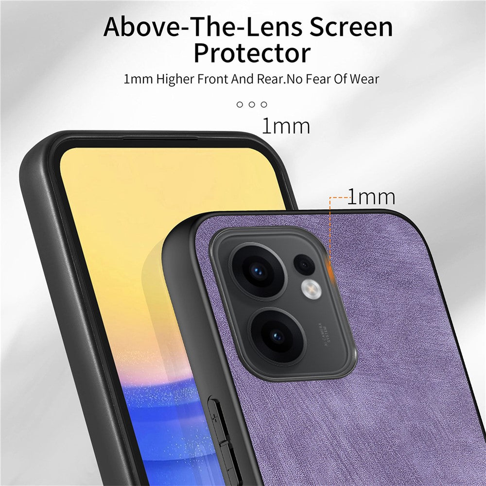 Oppo Reno13 F 5G (Reno 13 FS 5G) / 4G-skal, stötsäkert, smalt retro-läder, bakstycke
