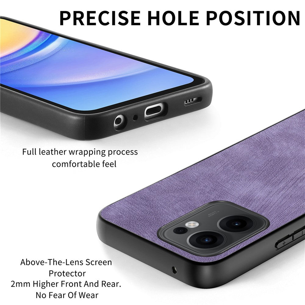 Oppo Reno13 F 5G (Reno 13 FS 5G) / 4G-skal, stötsäkert, smalt retro-läder, bakstycke