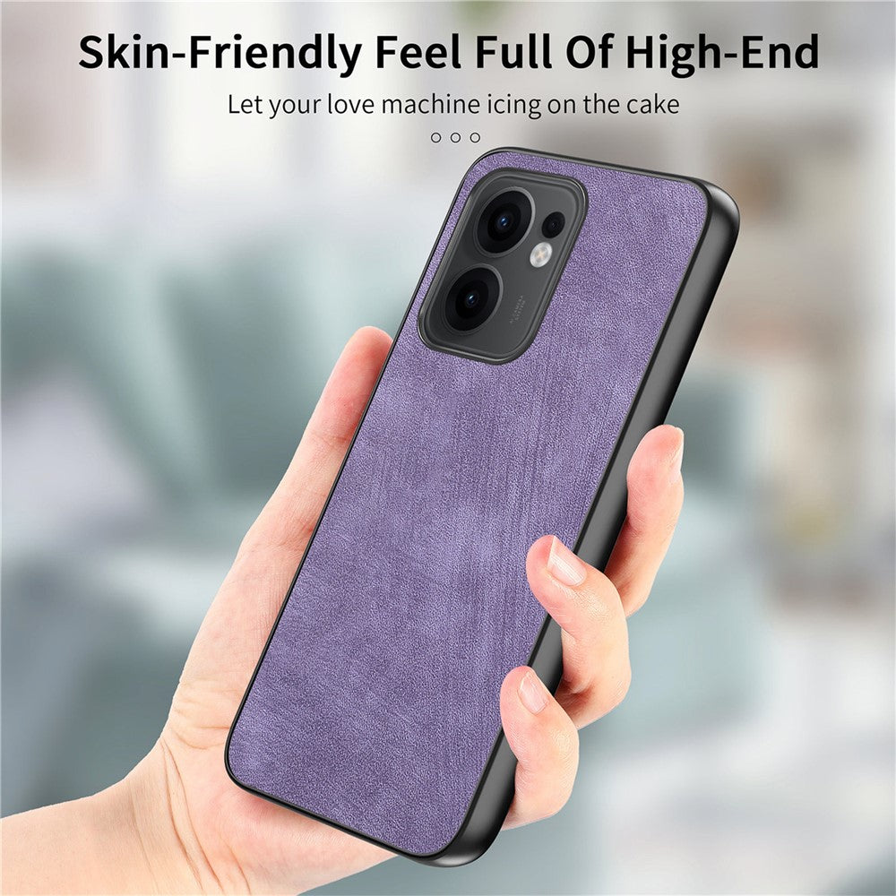 Oppo Reno13 F 5G (Reno 13 FS 5G) / 4G-skal, stötsäkert, smalt retro-läder, bakstycke