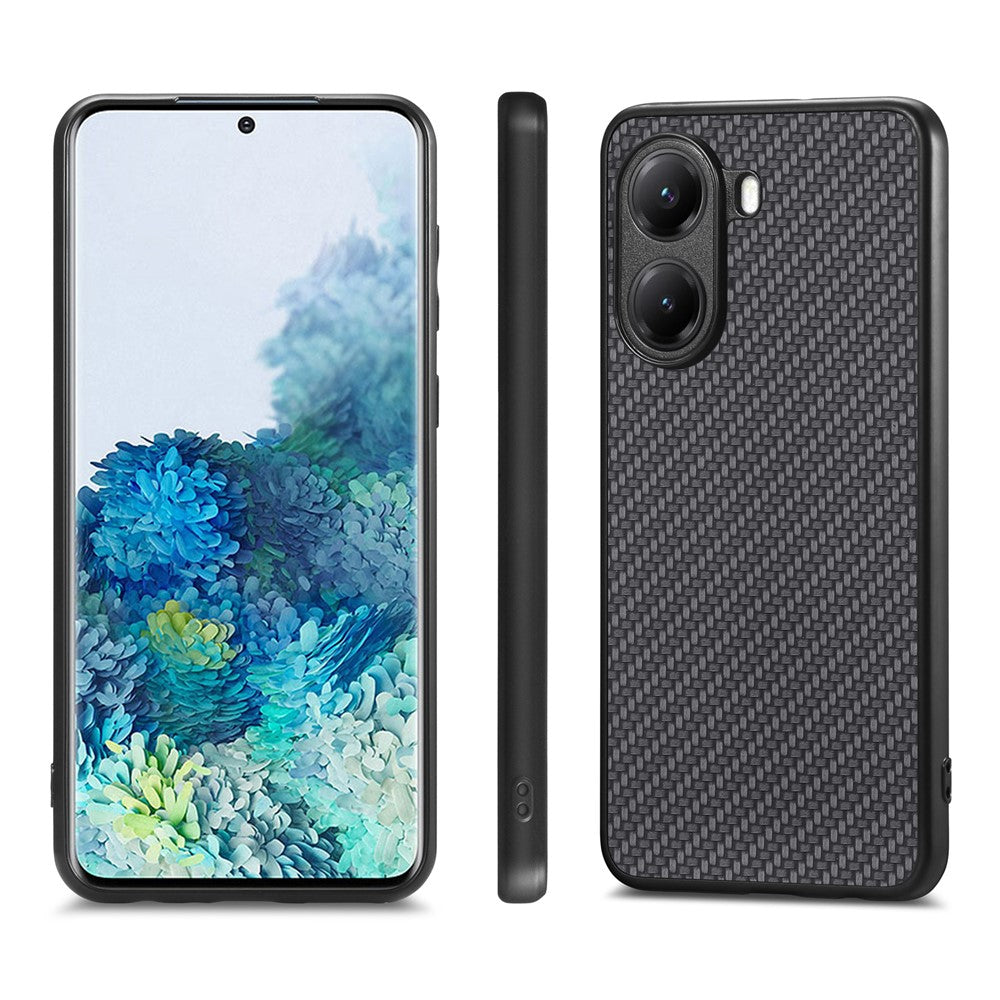 For Xiaomi Redmi Turbo 4 5G / Xiaomi Poco X7 Pro 5G Case Carbon Fiber Texture PU+PC+TPU Phone Back Cover