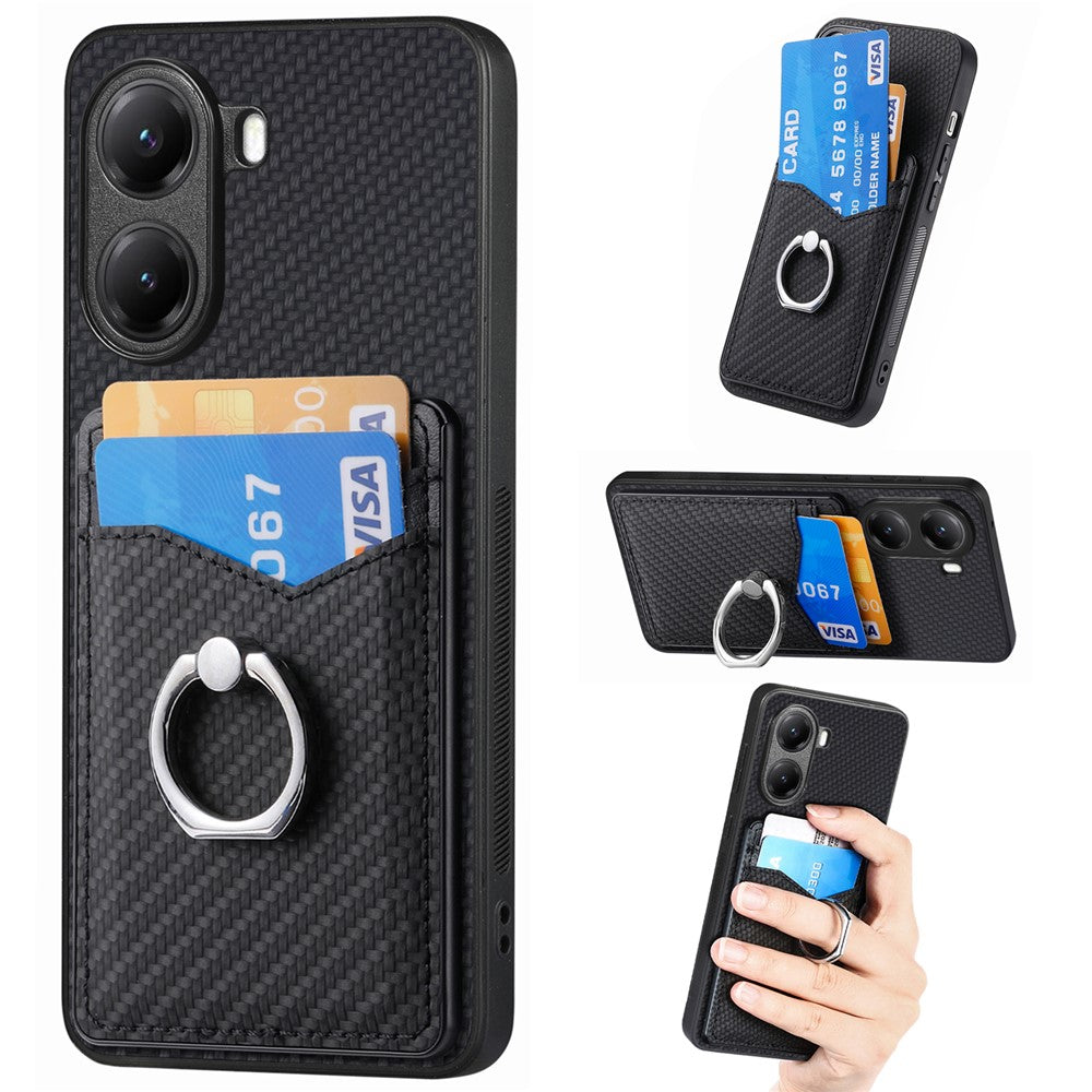 Xiaomi Poco X7 Pro 5G / Xiaomi Redmi Turbo 4 5G-cover, kortholder, ringholder og stativ