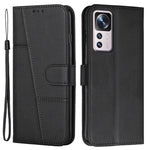 For Xiaomi 12T 5G / Redmi K50 Ultra 5G / 12T Pro 5G Stitching PU Leather Flip Case Wallet Stand Full Shockproof Protective Cover with Strap