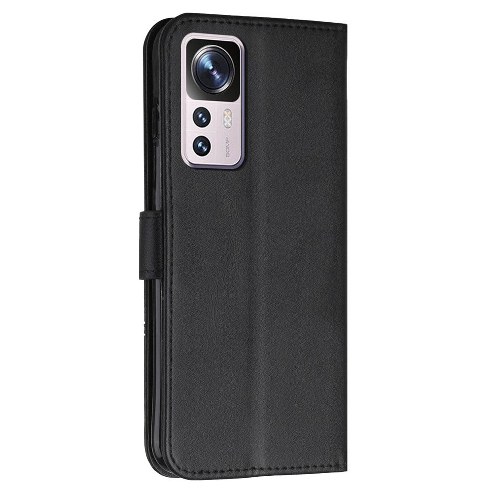 For Xiaomi 12T 5G / Redmi K50 Ultra 5G / 12T Pro 5G Stitching PU Leather Flip Case Wallet Stand Full Shockproof Protective Cover with Strap