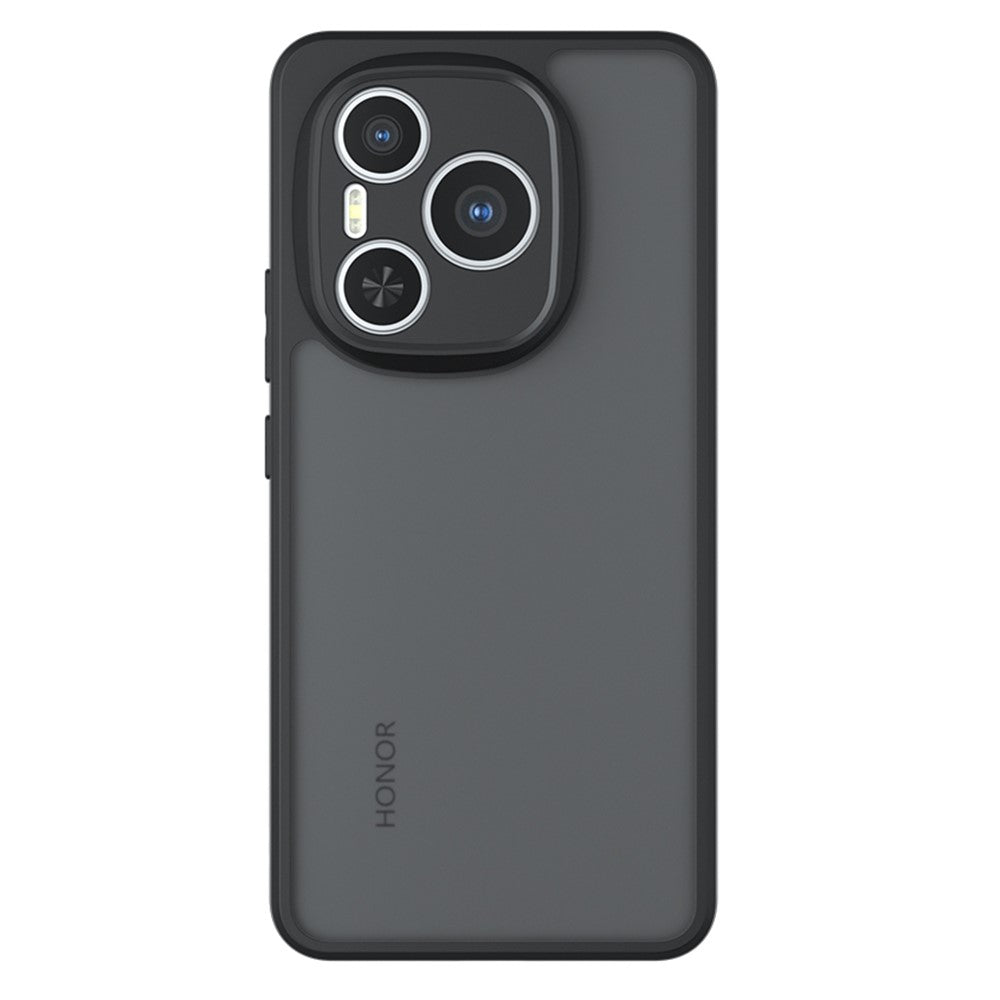 For Honor Power 5G Case Skin-Touch TPU + PC Matte Phone Back Cover, Transparent Black