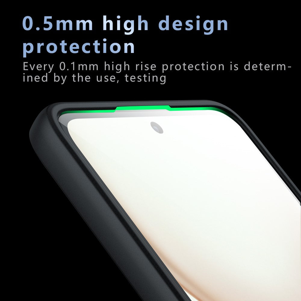 For Honor Power 5G Case Skin-Touch TPU + PC Matte Phone Back Cover, Transparent Black