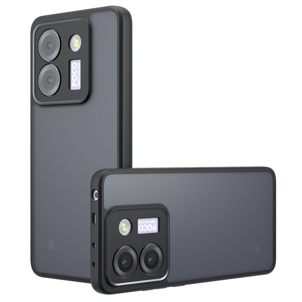 For Xiaomi Poco M7 Pro 5G Case Skin-Touch TPU + PC Matte Phone Back Cover, Transparent Black