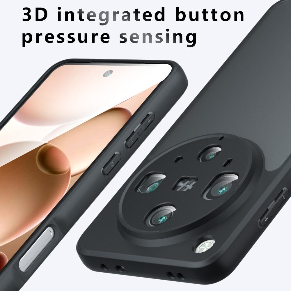 For Oppo Find X8 Ultra 5G Case Skin-Touch TPU + PC Matte Phone Back Cover, Transparent Black