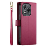 DF-011 For Honor 400 Lite 5G Case Zipper Pocket Wallet Leather Phone Cover with Straps