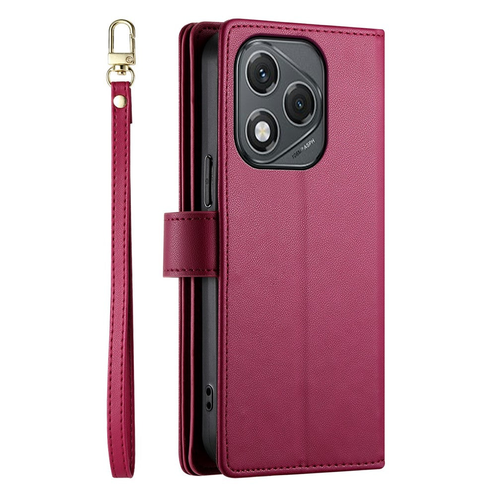 DF-011 For Honor 400 Lite 5G Case Zipper Pocket Wallet Leather Phone Cover with Straps