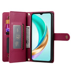 DF-011 For Honor 400 Lite 5G Case Zipper Pocket Wallet Leather Phone Cover with Straps