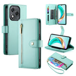 DF-011 For Honor 400 Lite 5G Case Zipper Pocket Wallet Leather Phone Cover with Straps