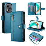 DF-011 For Honor 400 Lite 5G Case Zipper Pocket Wallet Leather Phone Cover with Straps