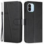 For Xiaomi Redmi A1 4G / A2 4G Simple Style Phone Cover Stitching Design Wallet Anti-scratch PU Leather Stand Case with Strap